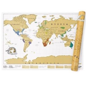 Luckies of London scratch map‎ of the world poster